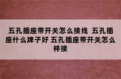 五孔插座带开关怎么接线  五孔插座什么牌子好 五孔插座带开关怎么样接